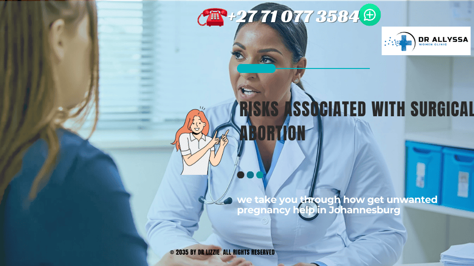 A healthcare professional discussing surgical abortion risks with a patient in a clinical setting. (1)