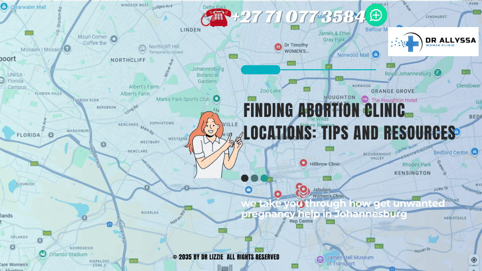 A map with marked healthcare locations