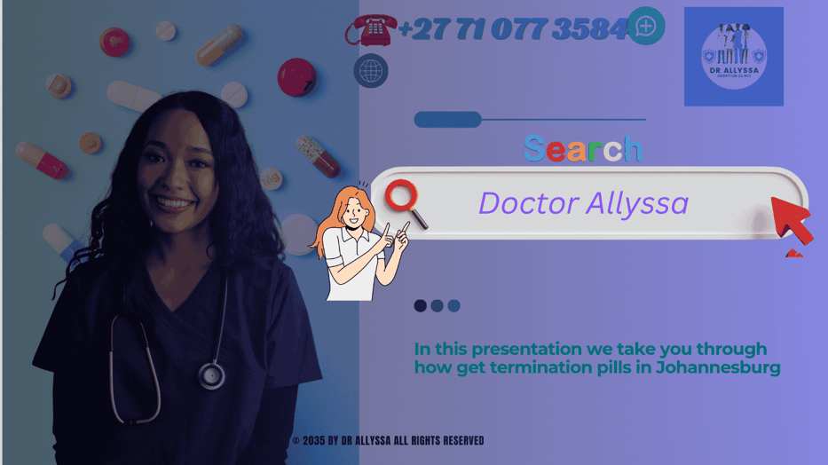 Display showing how to contact DR Allyssa, highlighting telephone number, and whatsApp link